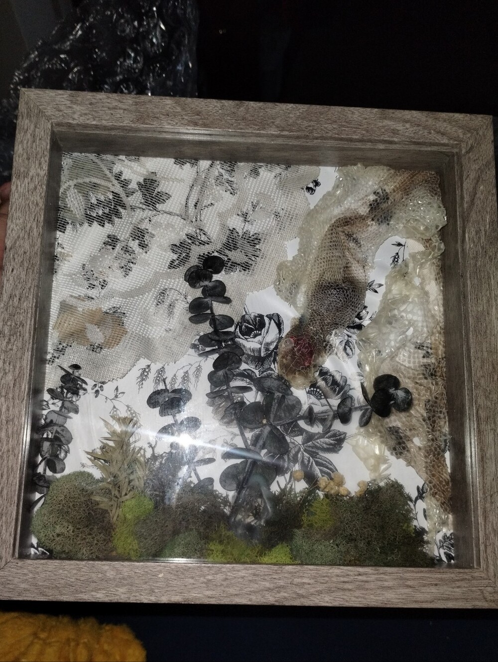 Snake Shed Art W/ Real Leaves